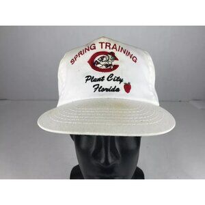Annco Unisex Adult White Red Cincinnati Reds Spring Training Snapback Hat Cap OS